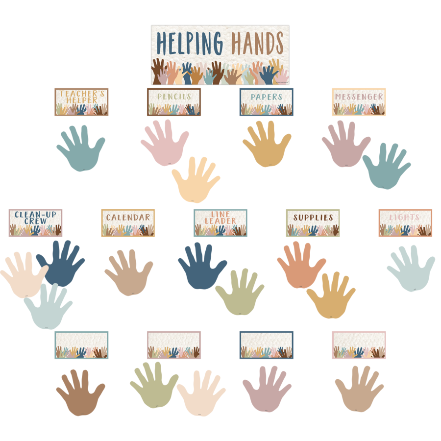 Everyone is Welcome Helping Hands Mini Bulletin Board
