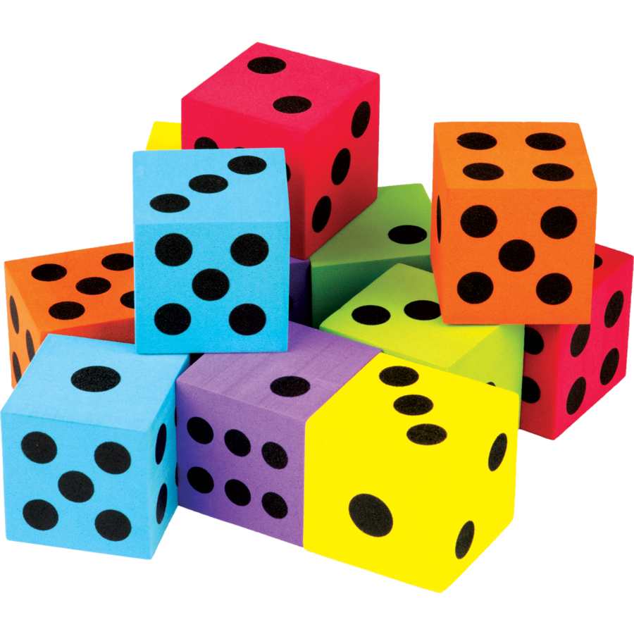 Colorful Large Dice 12-Pack
