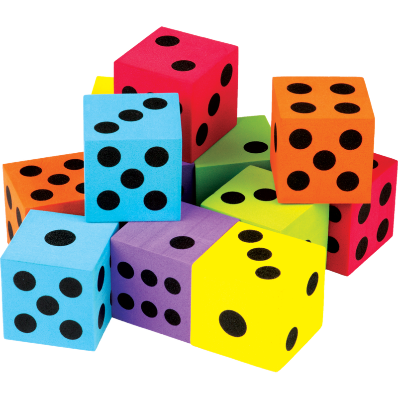 Colorful Large Dice 12-Pack