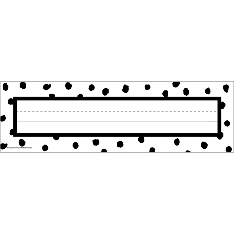 Black Painted Dots on White Flat Nameplates