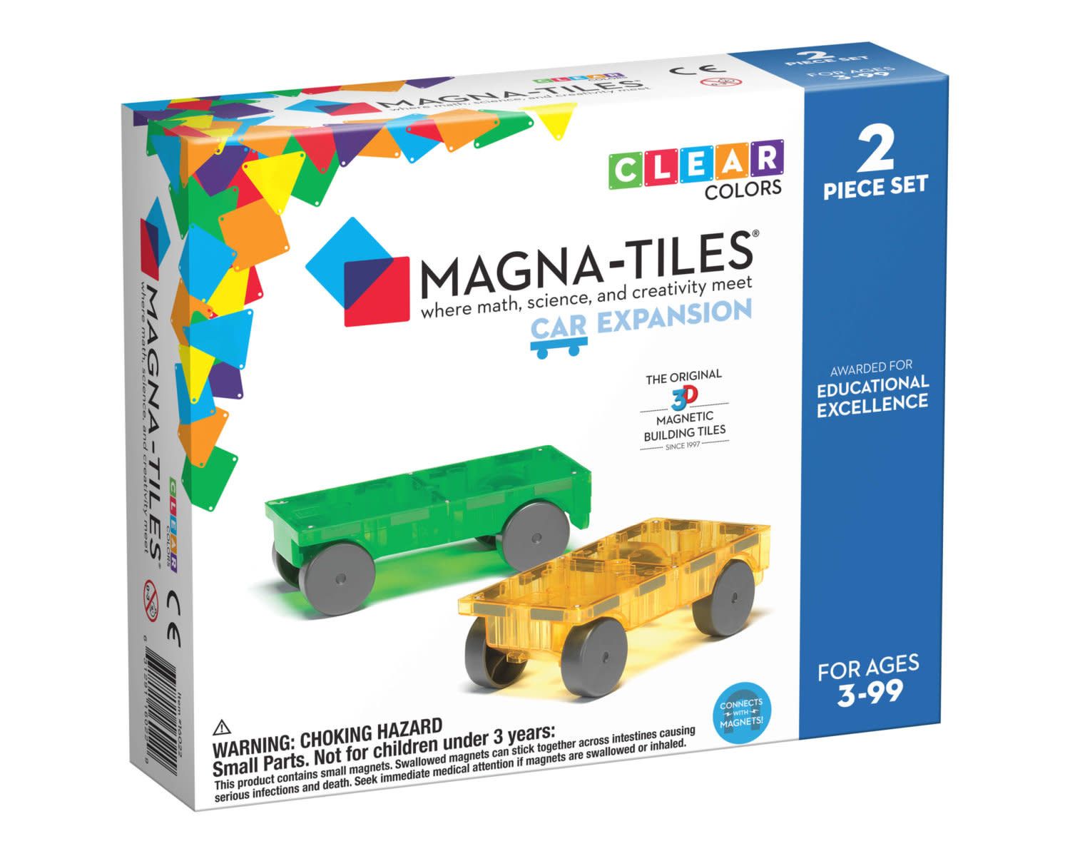 Magna-Tiles® Cars 2-Piece Yellow & Green