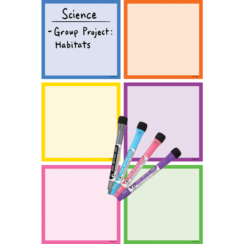 Colorful Dry-Erase Magnetic Square Notes