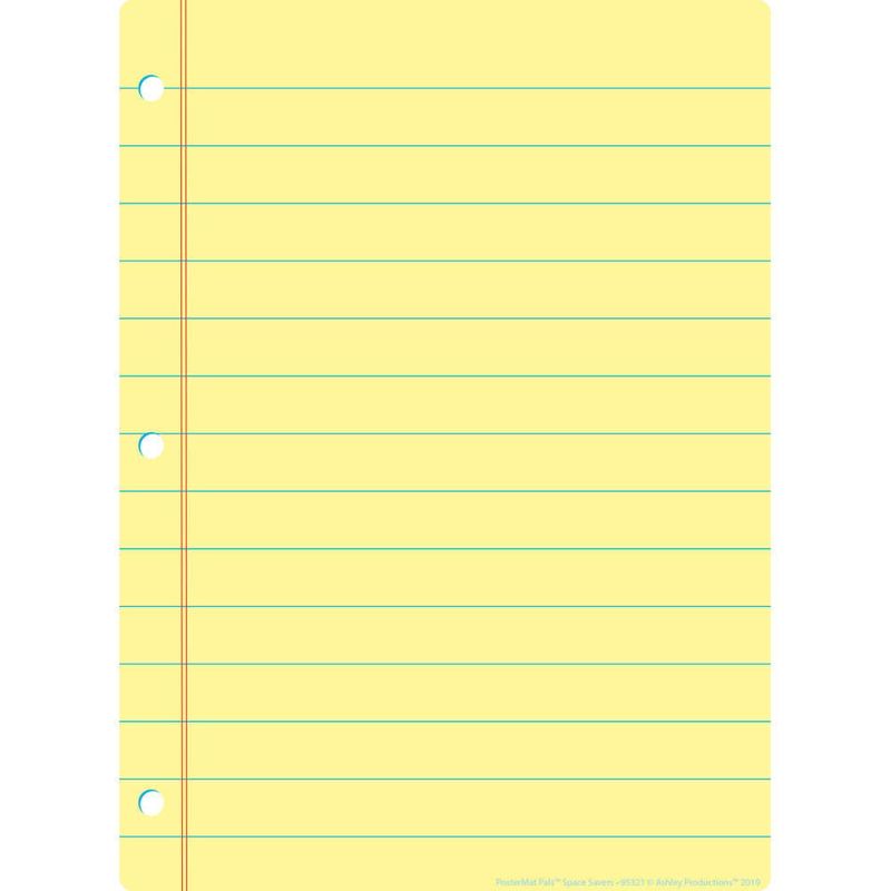 Yellow Notebook Paper, Space Savers, PosterMat Pals®, 13" X 9.5" Smart Poly®, Single Sided