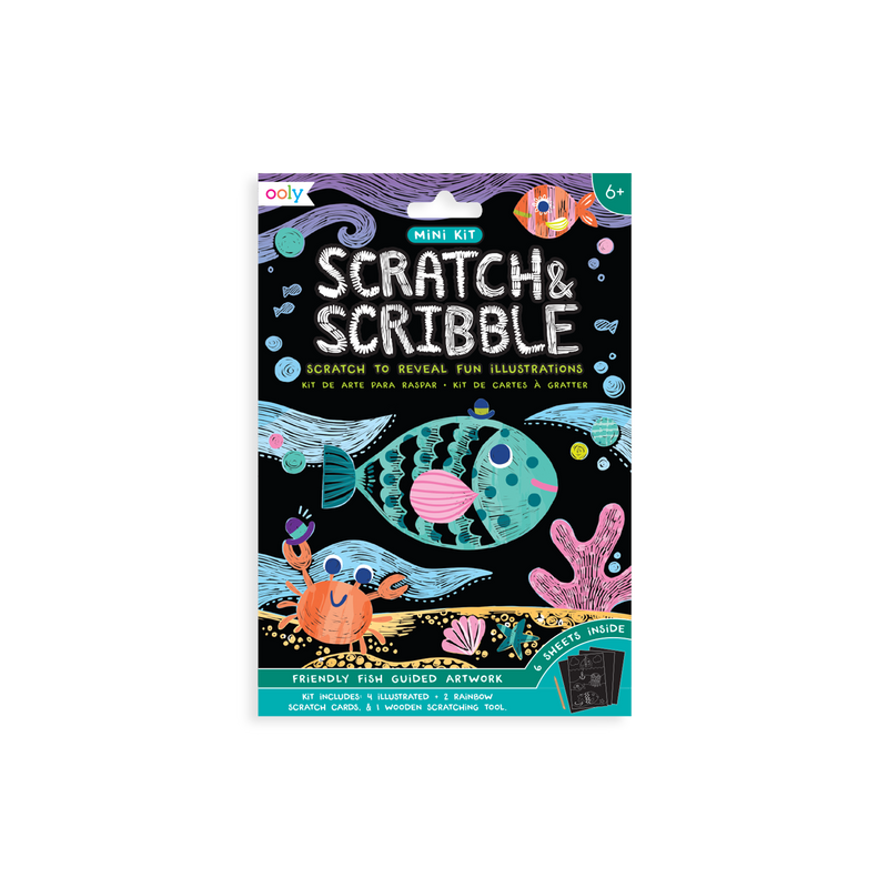 Friendly Fish Scratch and Scribble Mini Scratch Art Kit