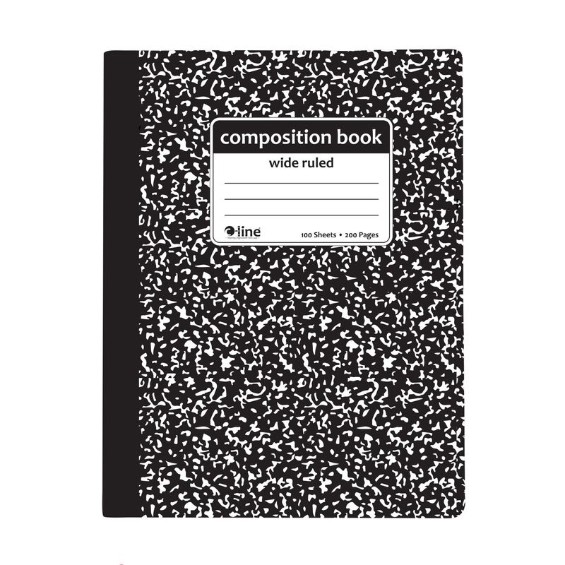 *Composition Notebook, Wide Ruled, Black Marble