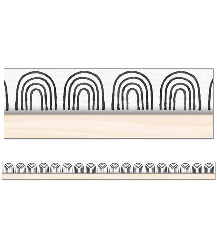 Creatively Inspired Black & White Rainbows Straight Bulletin Board Borders