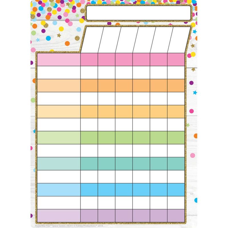Incentive Chart Confetti Style, Space Savers, PosterMat Pals®, 13" X 9.5" Smart Poly®, Single Sided
