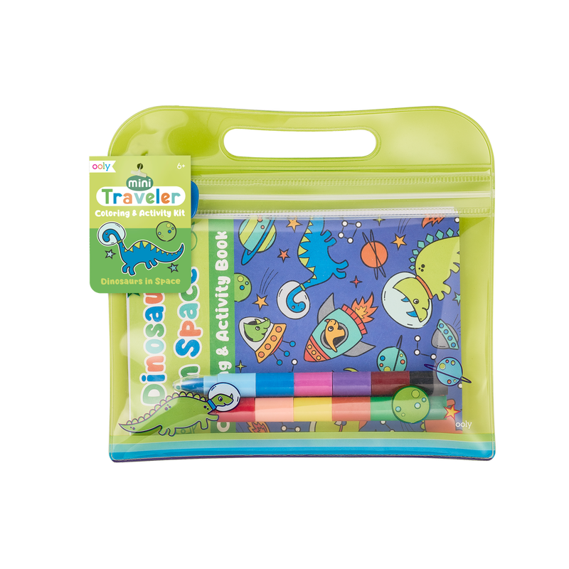 Mini Traveler Coloring and Activity Kit - Dinosaurs in Space