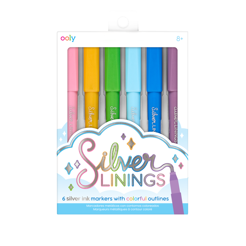 Silver Linings Outline Markers - Set of 6