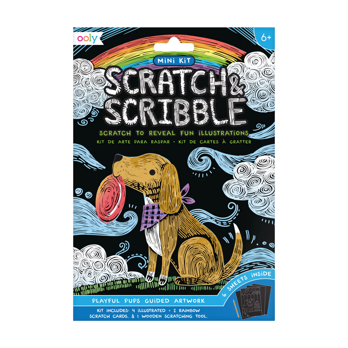 Playful Pups Scratch and Scribble Mini Scratch Art Kit