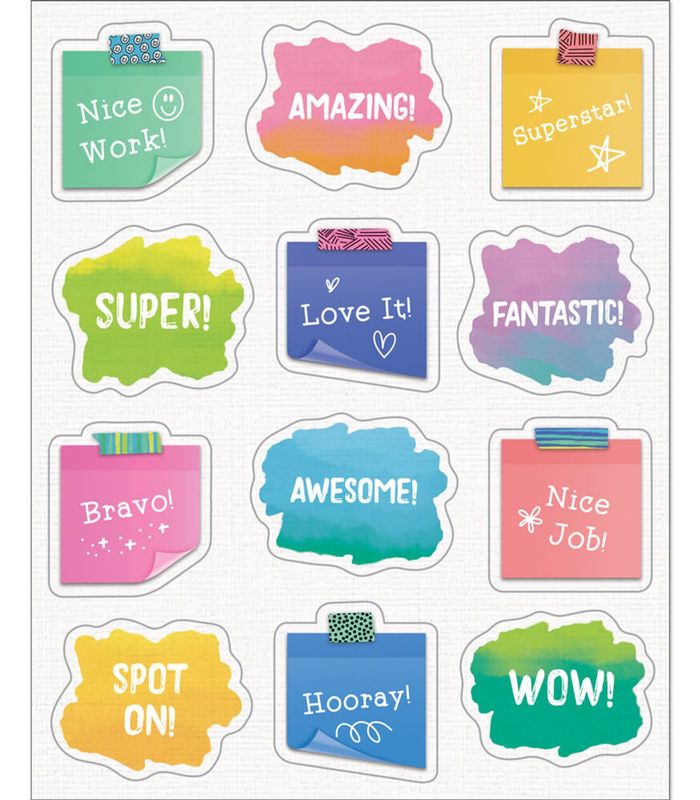 Creatively Inspired Doodle Motivational Shape Stickers