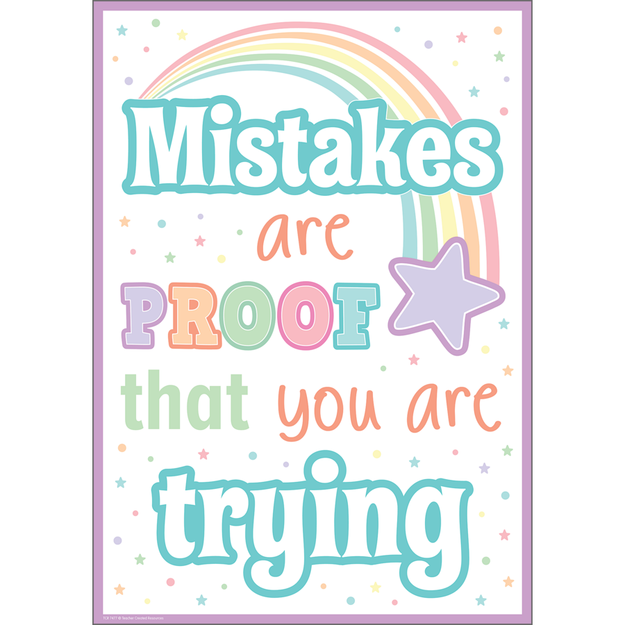 Pastel Pop Mistakes Are Proof That You Are Trying Positive Poster