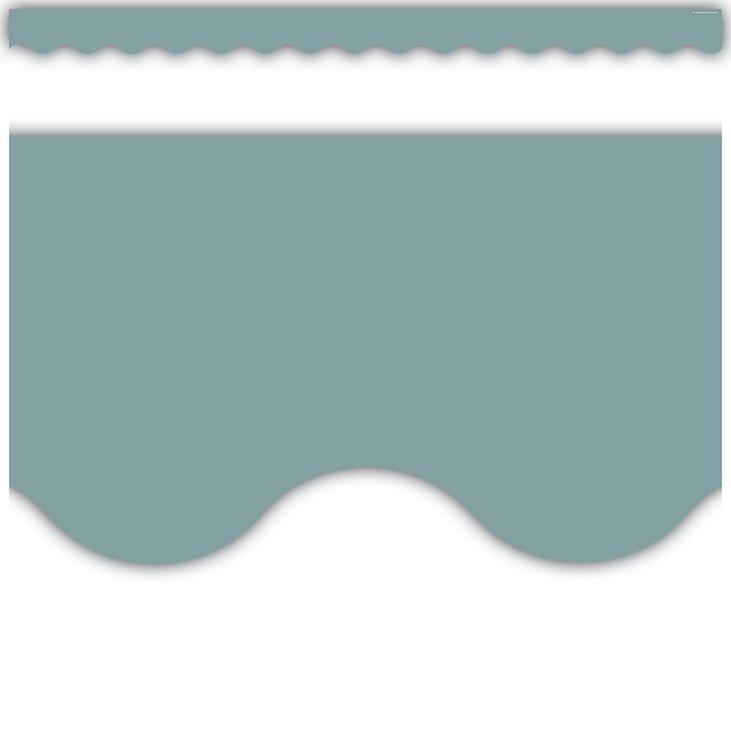 *Stone Blue Scalloped Blue Border Trim