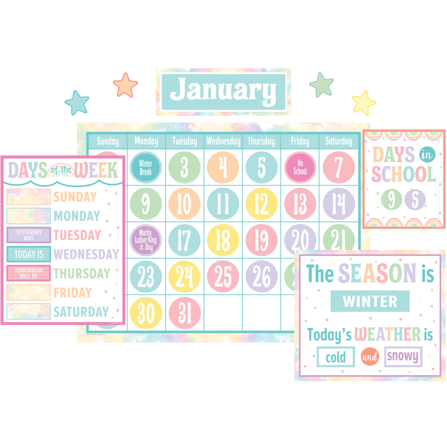 Pastel Pop Calendar Bulletin Board