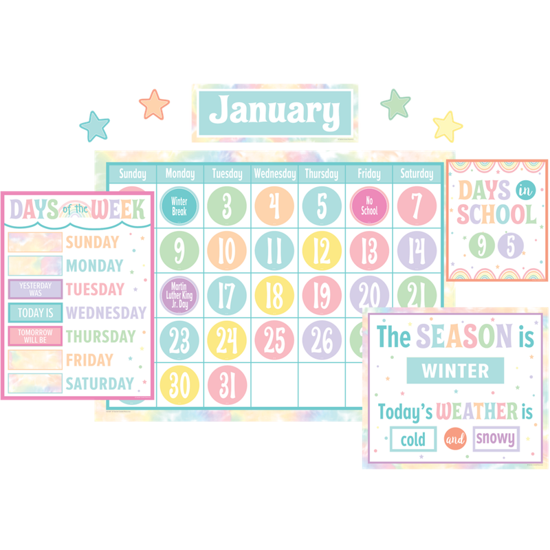 Pastel Pop Calendar Bulletin Board