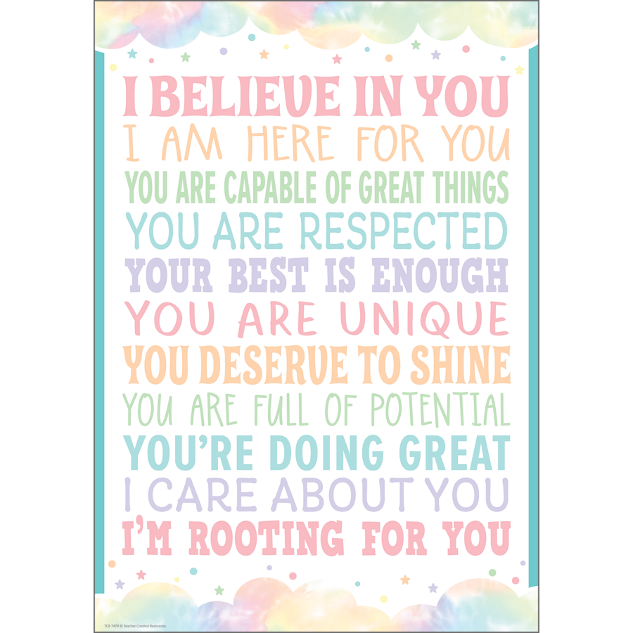 Pastel Pop I Believe In You Positive Poster