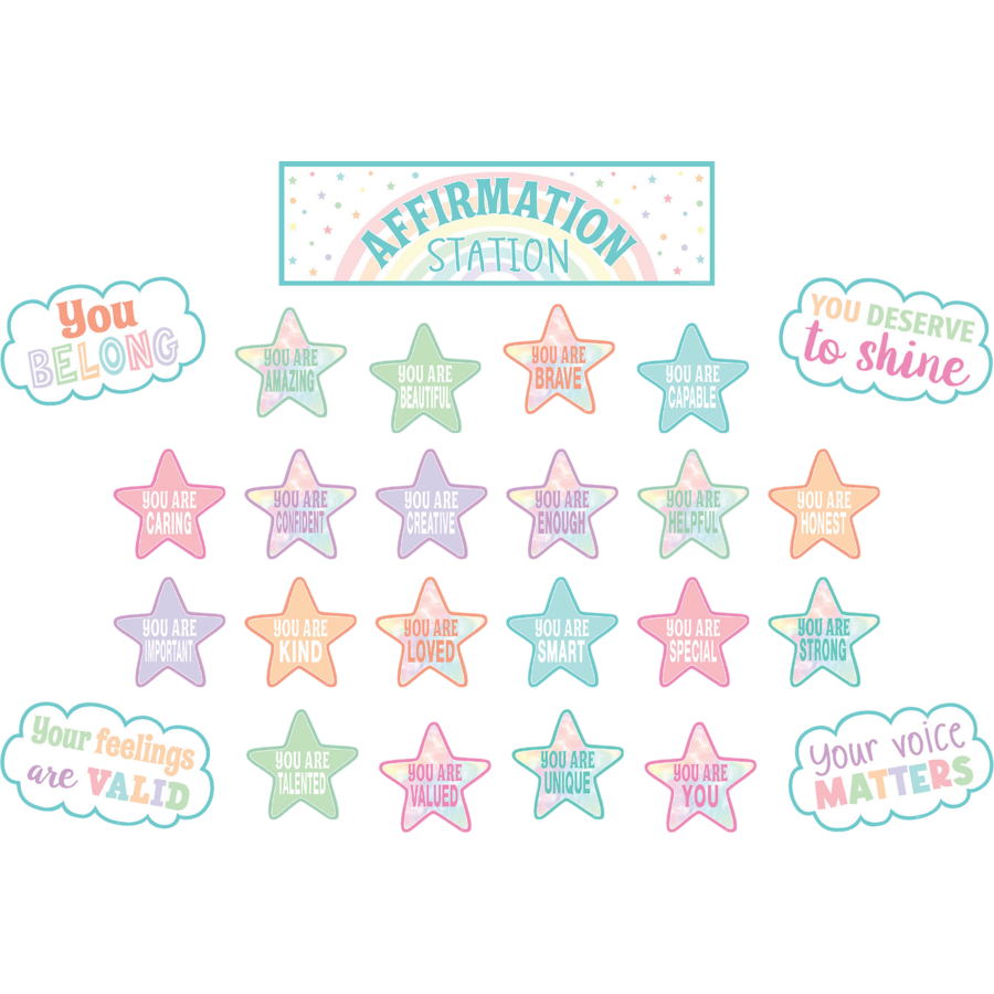 Pastel Pop Positive Affirmations Mini Bulletin Board