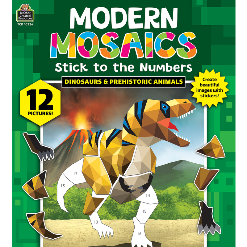Dinosaurs and Prehistoric Animals Modern Mosaics Stick to the Numbers