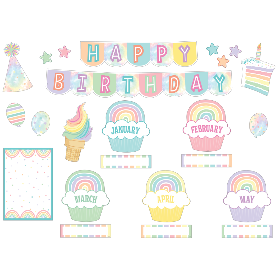 Pastel Pop Happy Birthday Mini Bulletin Board