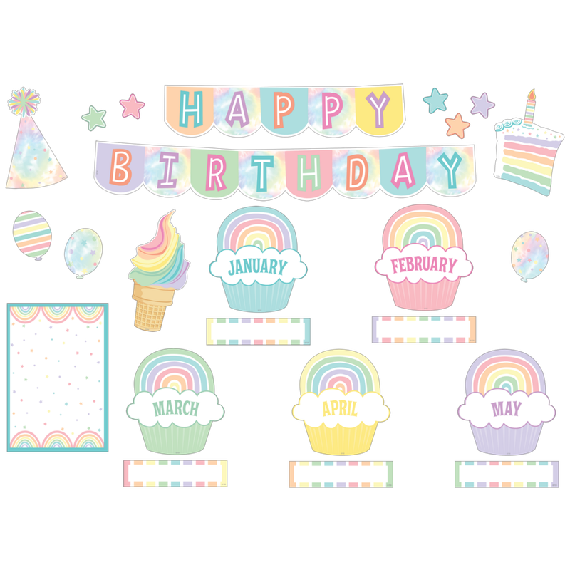 Pastel Pop Happy Birthday Mini Bulletin Board