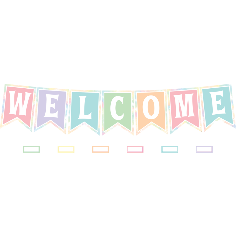Pastel Pop Pennants Welcome Bulletin Board
