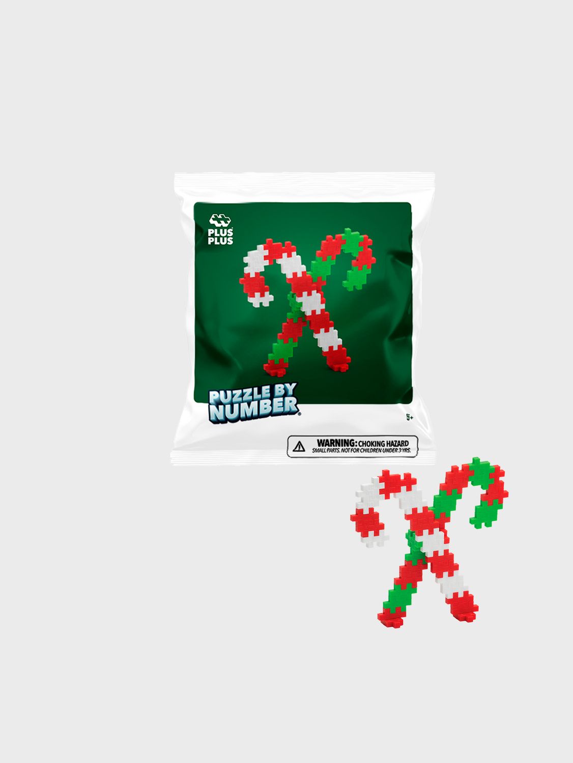 PLUS PLUS® Puzzle by Number® - 40 PC - Candy Canes