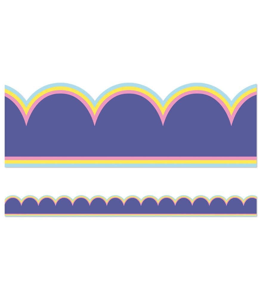 We Stick Together Pop of Purple Scalloped Bulletin Board Borders