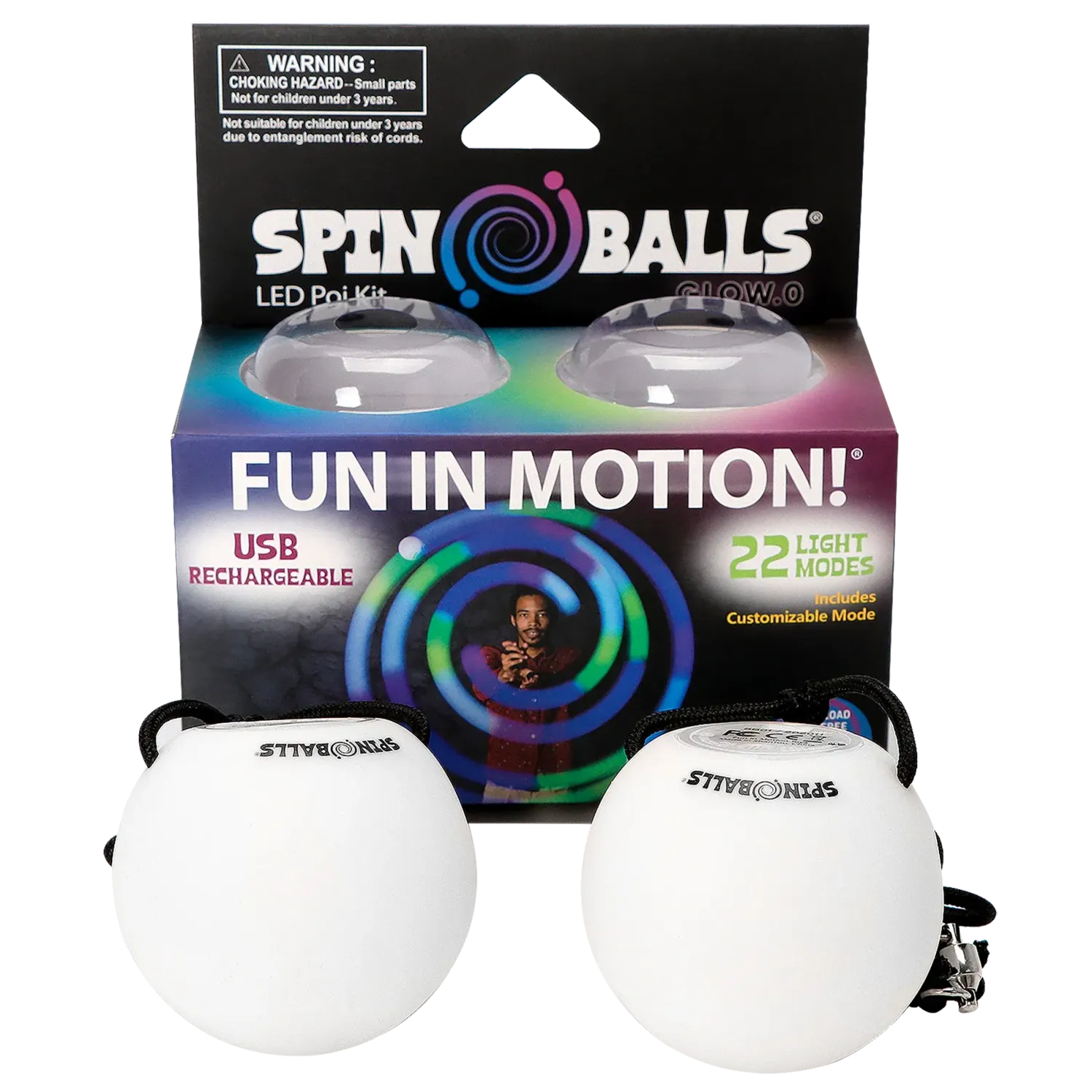 Spinballs LED Rechargeable Poi Set Glow.0