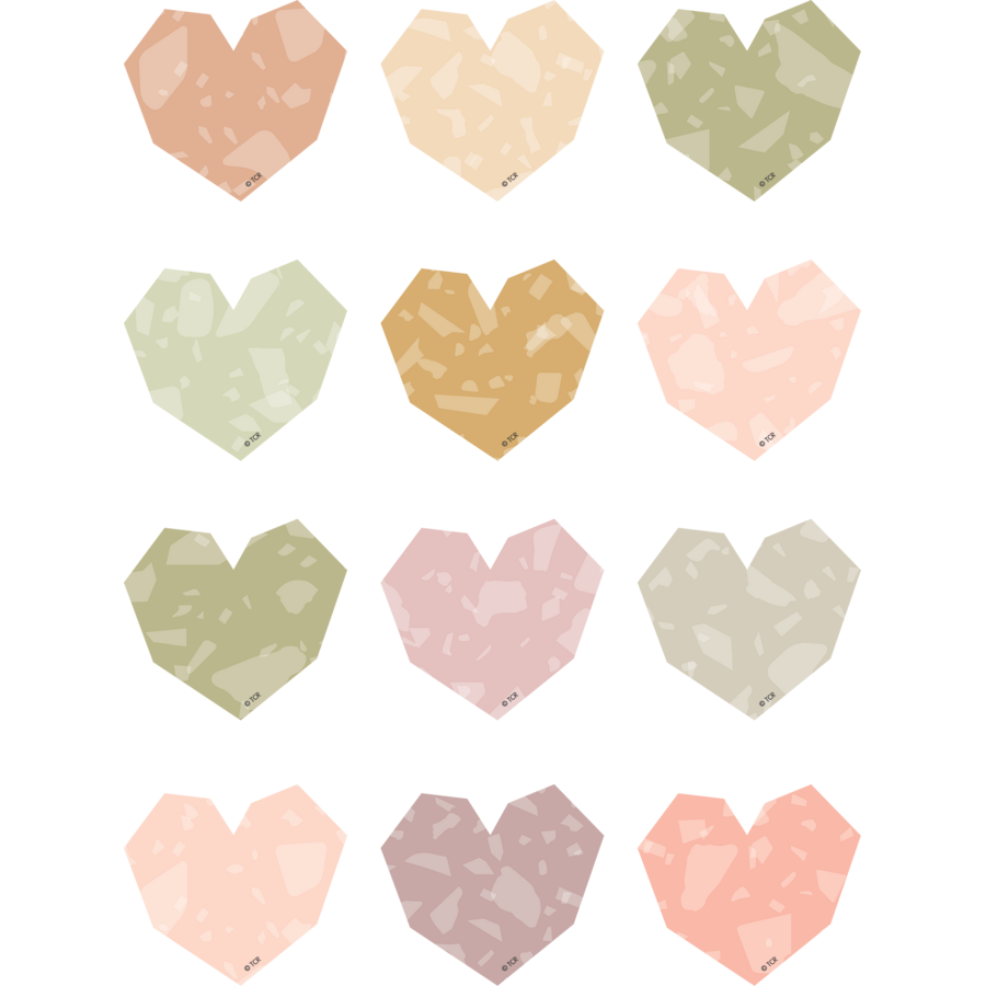 Terrazzo Tones Hearts Mini Accents