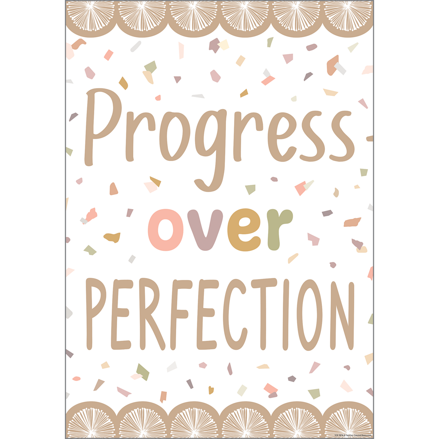Terrazzo Tones Progress over Perfection Positive Poster