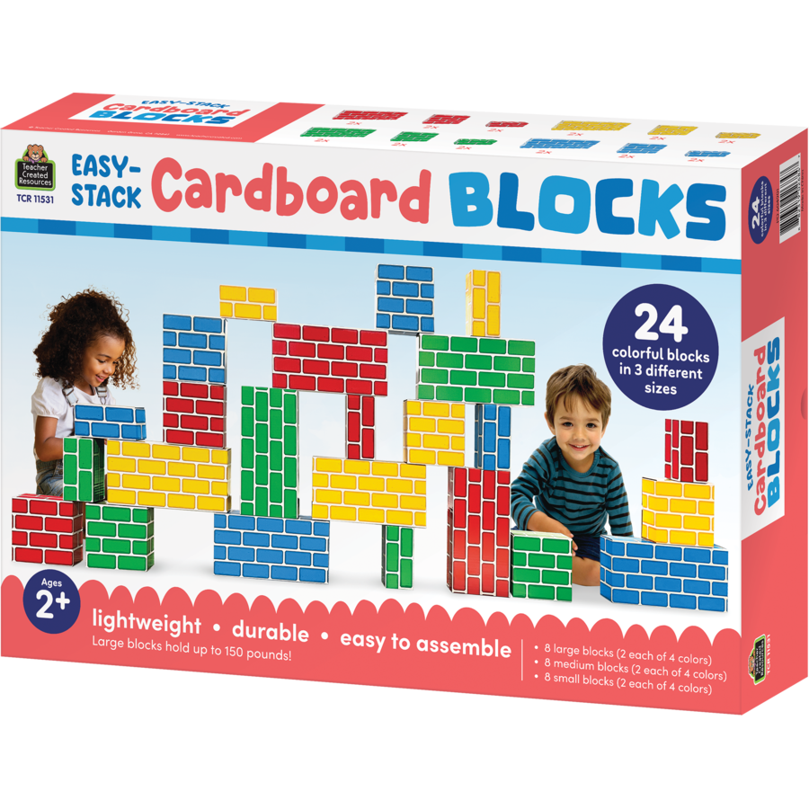 Easy-Stack Cardboard Blocks (24-Piece Set)