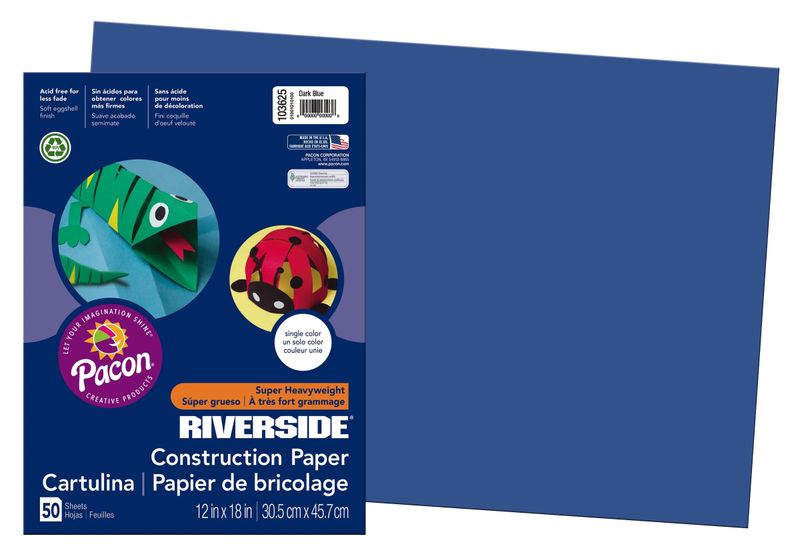 *Riverside® Construction Paper, 12X18, Dark Blue, 50/Pack