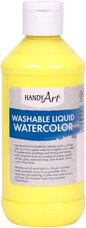 *Handy Art® Washable Fluorescent Liquid Watercolors Paint - FL. Yellow (1/2 Pint)