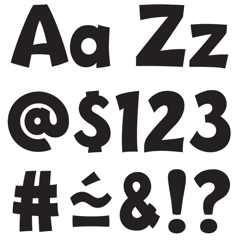 Black 4-Inch Playful Uppercase/Lowercase Combo Pack (English/Spanish) Ready Letters®