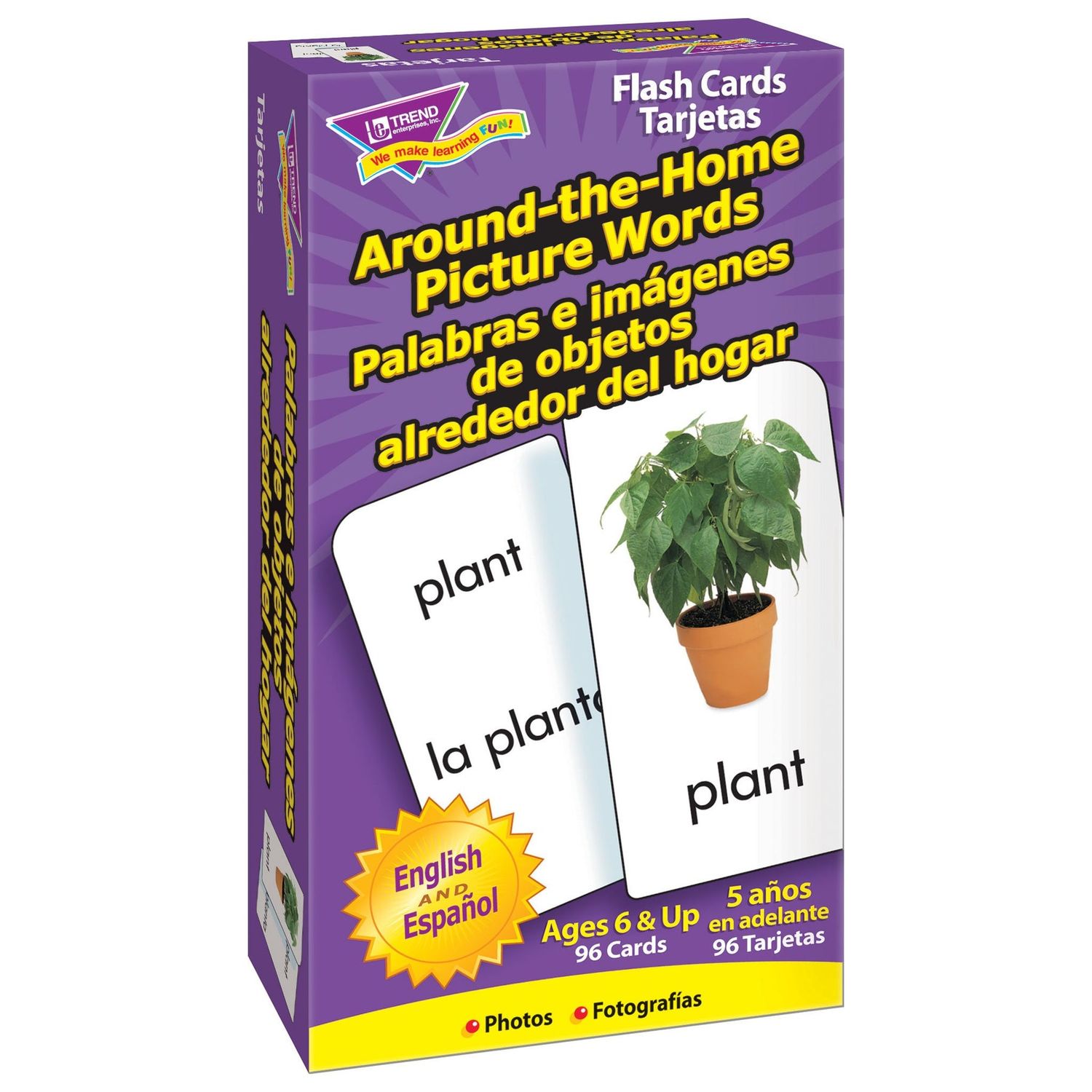 Around-the-Home Picture Words (English/Spanish) Skill Drill Flash Cards