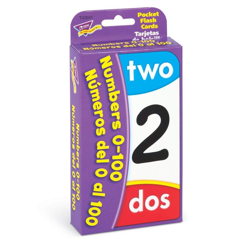 Numbers/Números del 0 al 100 (English/Spanish) Pocket Flash Cards