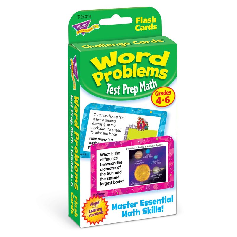 Word Problems Test Prep Math, Grades 4-6 Challenge Cards®