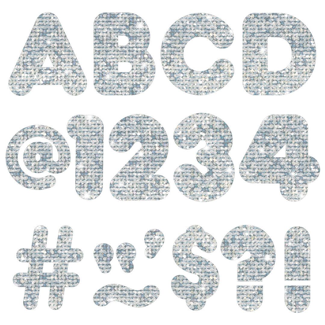 *Silver Sparkle 4-Inch Casual Uppercase Ready Letters®