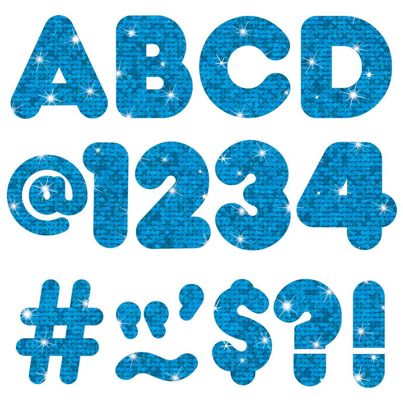 Blue Sparkle 4-Inch Casual Uppercase Ready Letters®