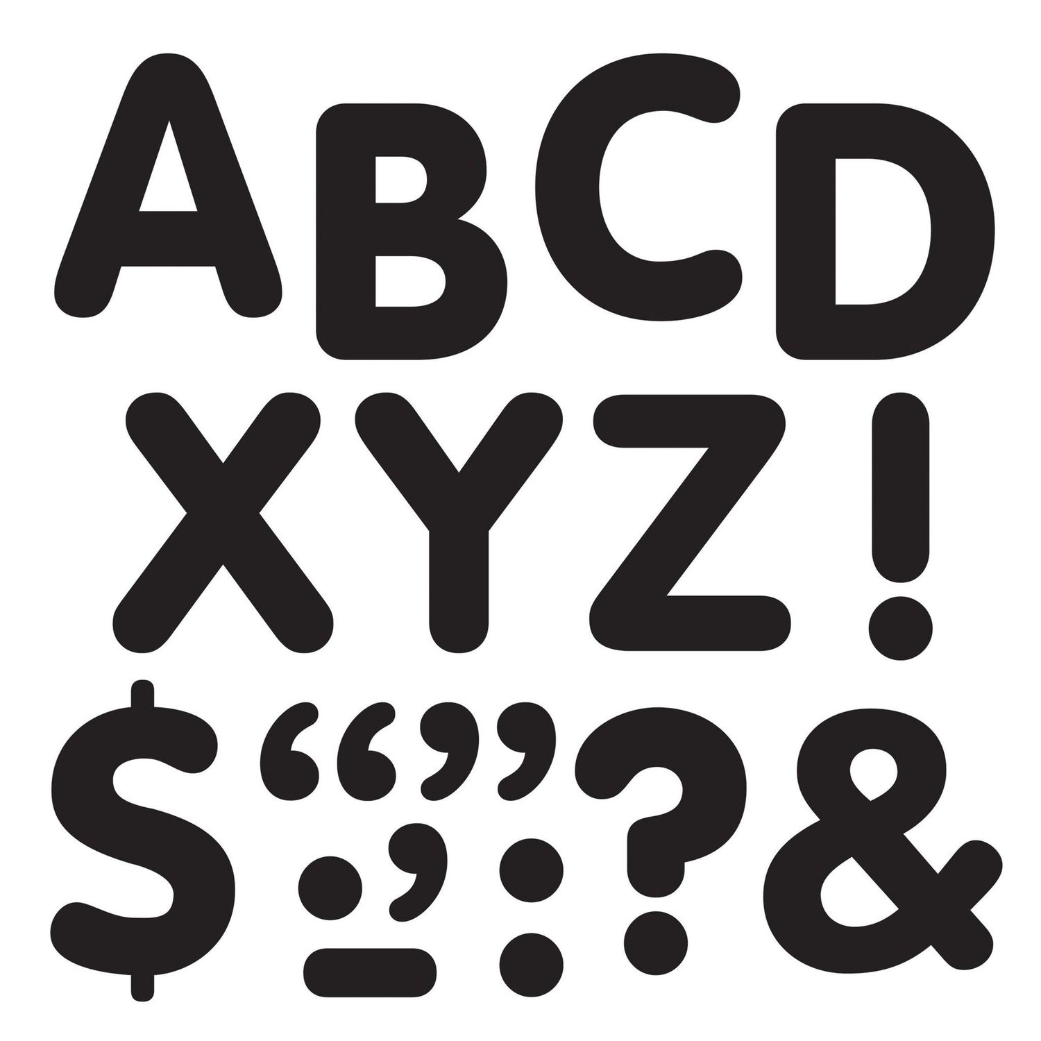 *Black 2-Inch Letters & Marks STICK-EZE® Stick-On Letters