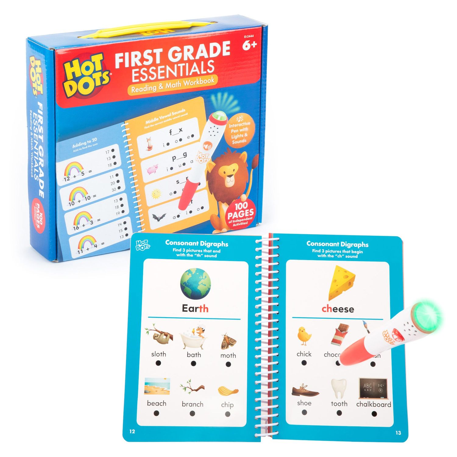 Hot Dots® First Grade Essentials Reading & Math Workbook