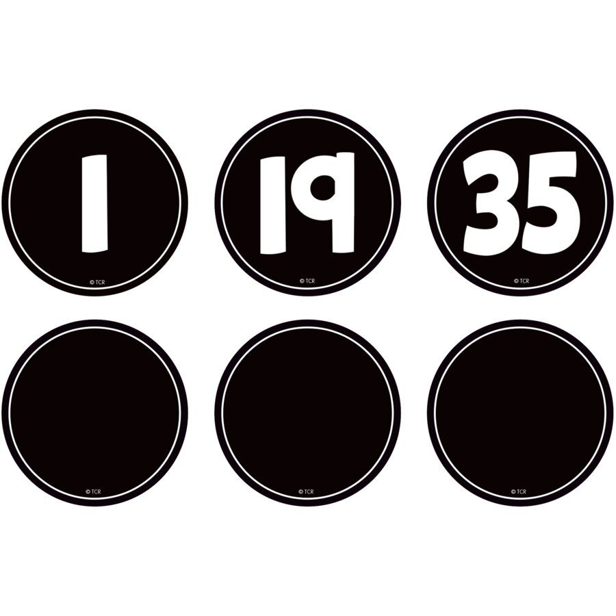 Black and White Number Magnetic Numbers Accents
