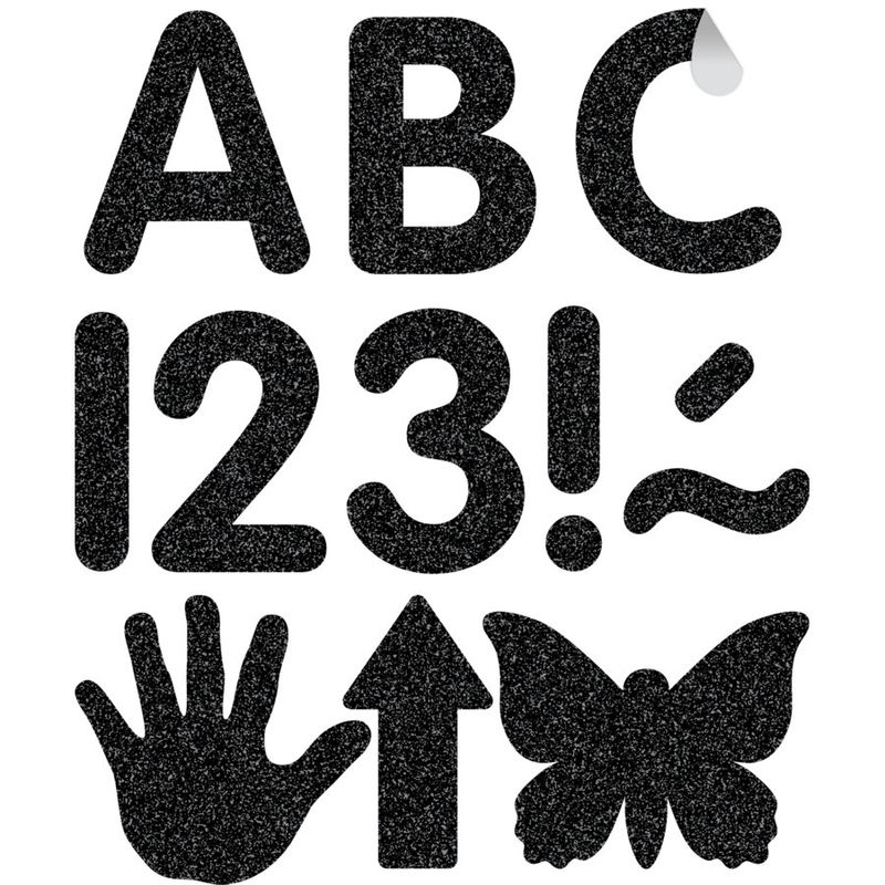 Black Glitz 2" Classic Self Adhesive Letters Uppercase