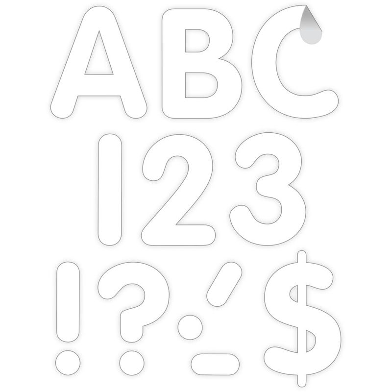 White 4" Classic Self-Adhesive Letters Uppercase
