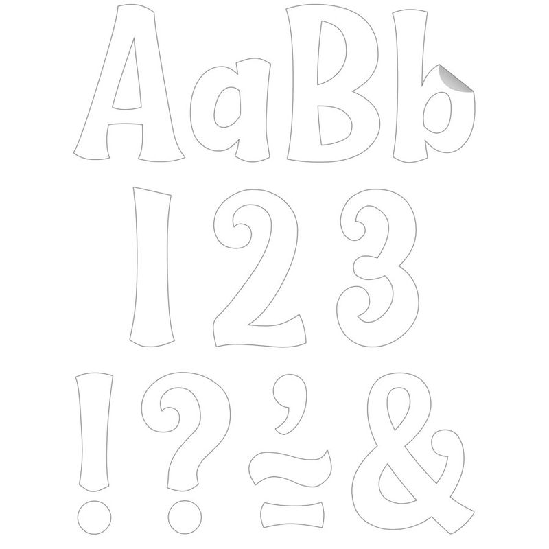 White 4" Wild Whimsy Self Adhesive Letters Combo Pack