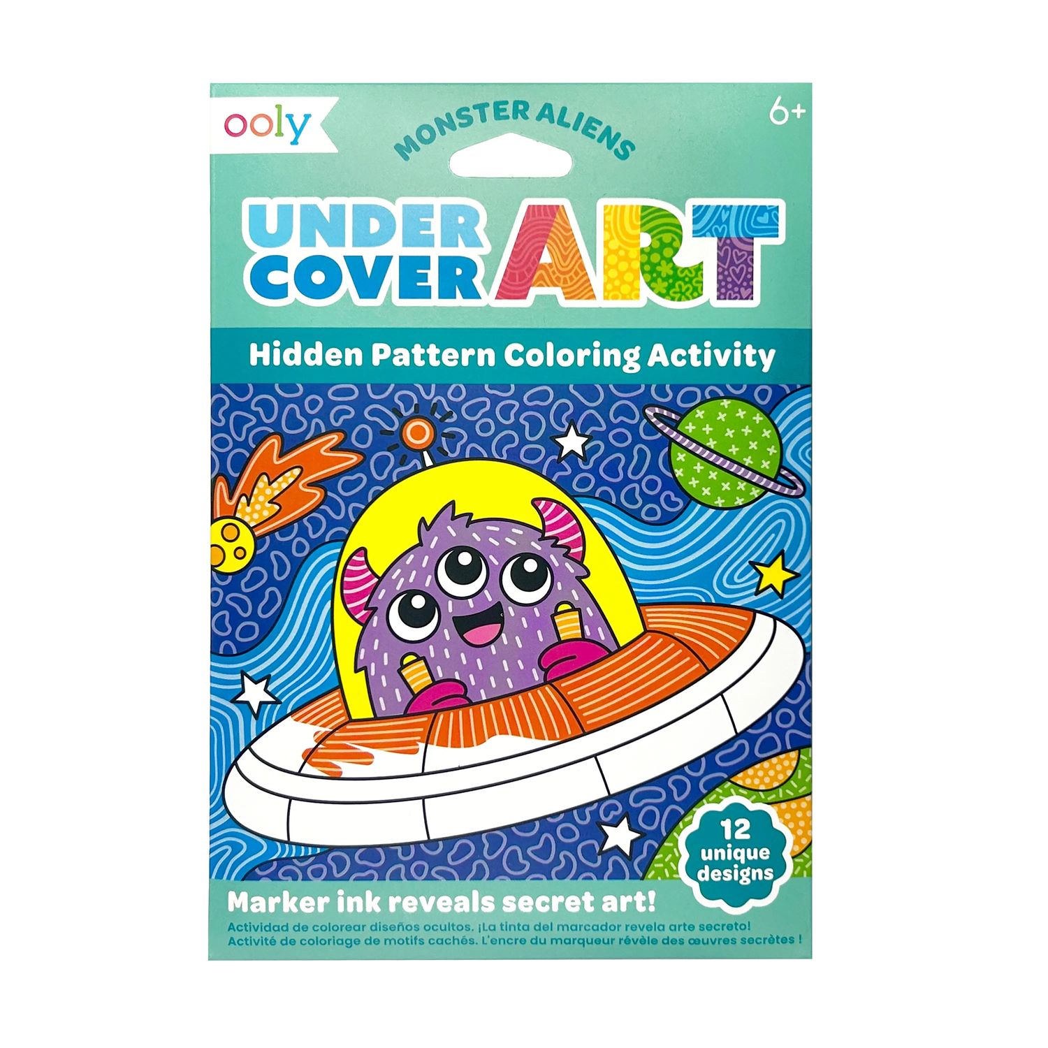 Undercover Art Hidden Pattern Coloring Activity Art Cards - Monster Aliens