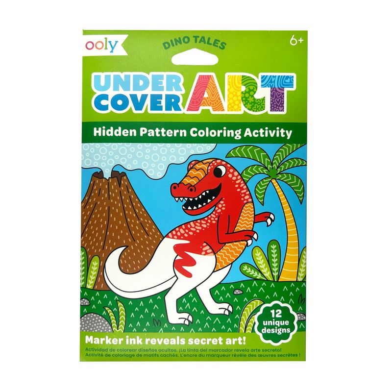 Undercover Art Hidden Pattern Coloring Activity Art Cards - Dino Tales