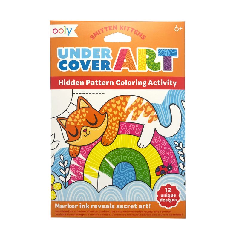Undercover Art Hidden Pattern Coloring Activity Art Cards - Smitten Kittens