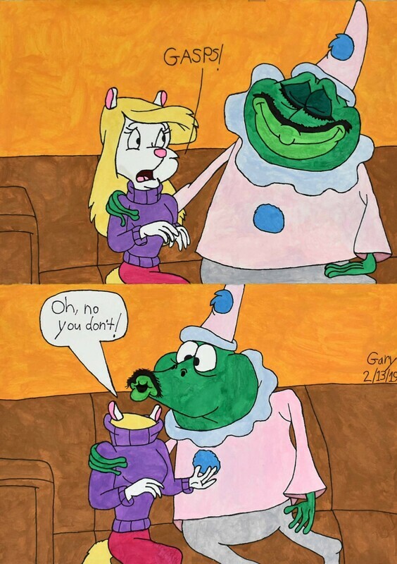 Grundel Toad Tries to Kiss Minerva Mink!