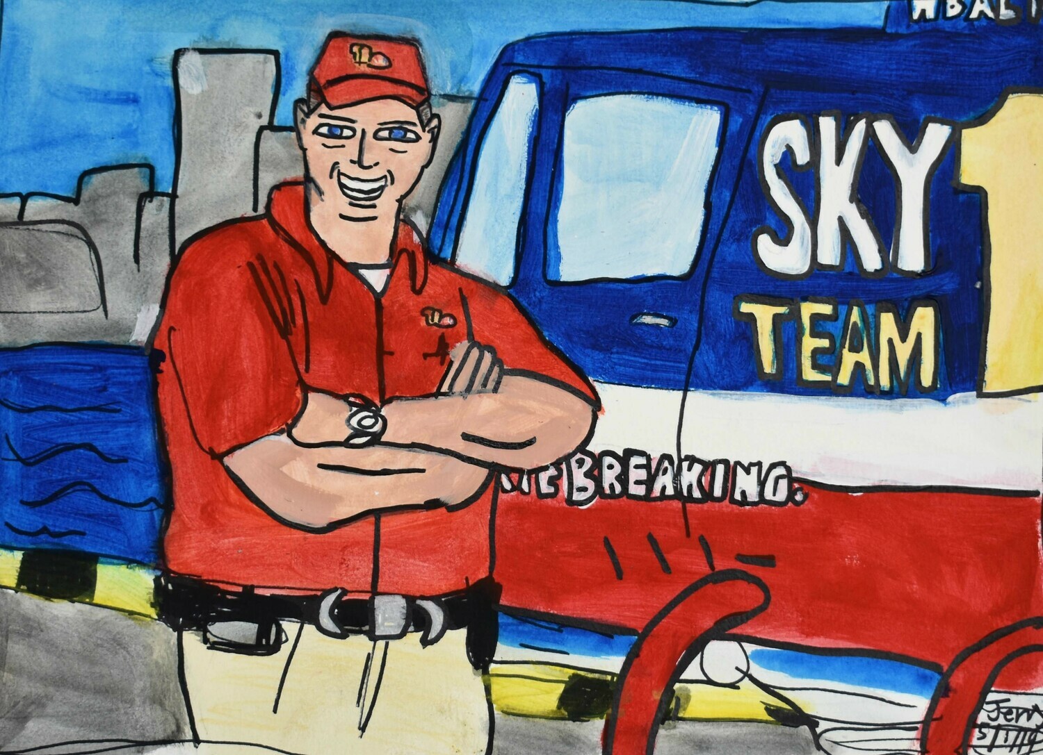 Captain Ron Taylor with his WBAL Sky Team Copter